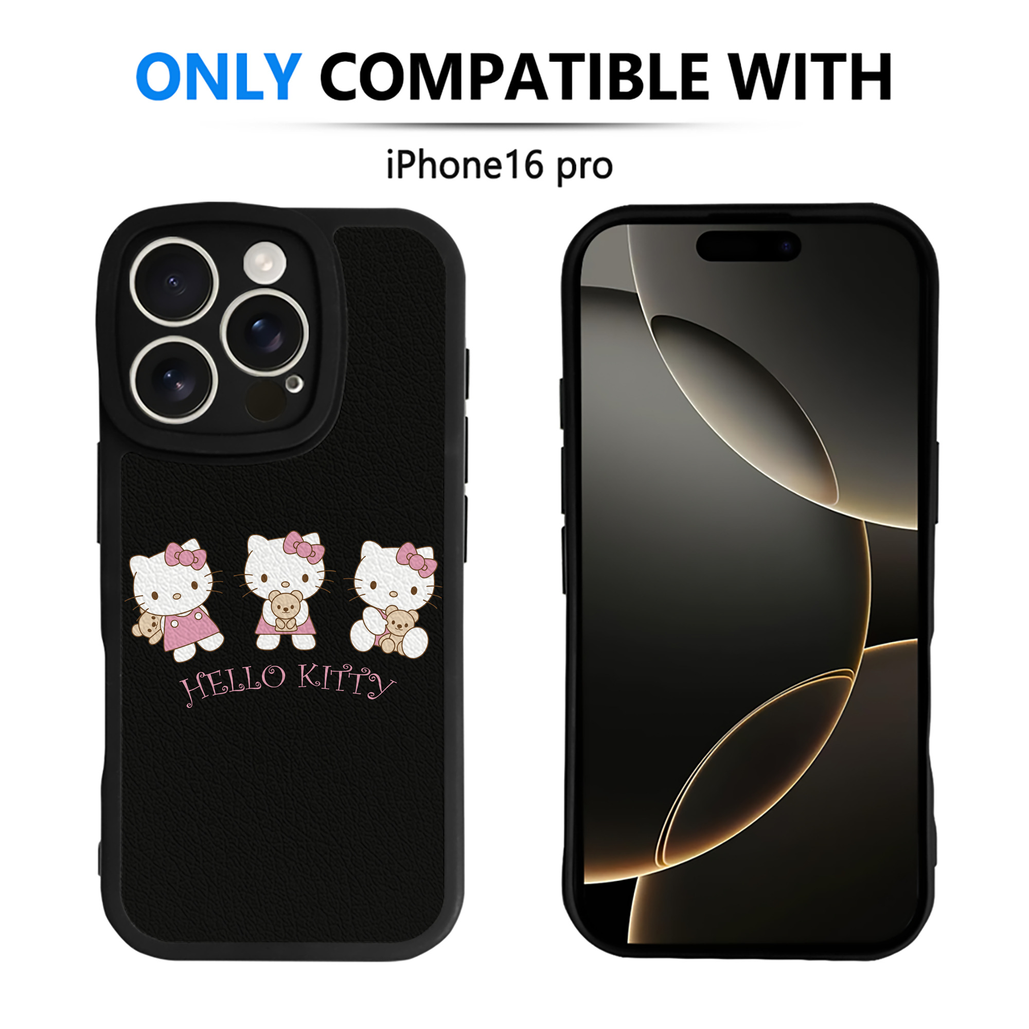 （画像用） Hello Kitty ハローキティ 【iPhone 16シリーズ対応】シリコンスマホケース（レザー調） 材質：シリコン